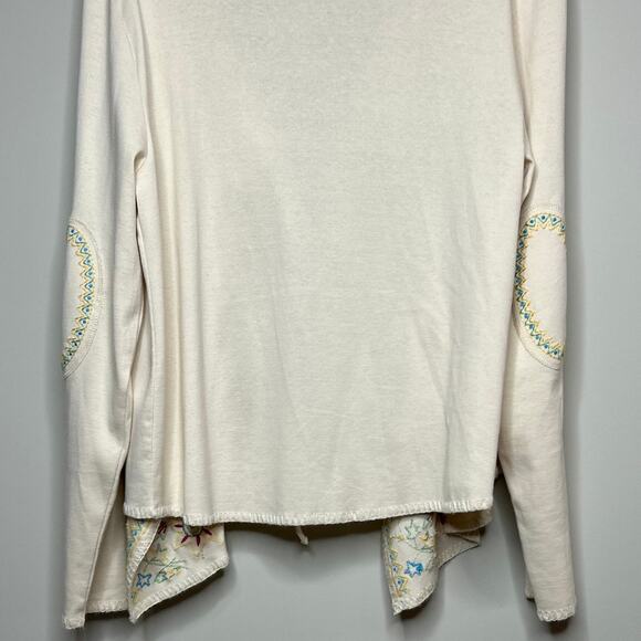 Sundance 100% Cotton Tie Front Cardigan Floral Embroidery Size L Boho Peasant - Picture 8 of 10